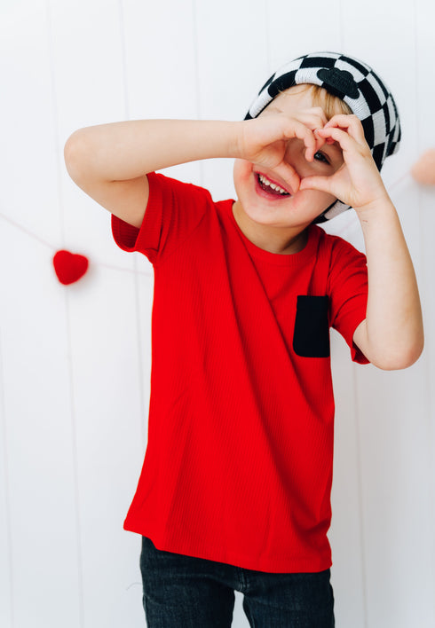 red-rib-dream-pocket-tee Dream-Big-Little-Co-pajama-baby-blanket